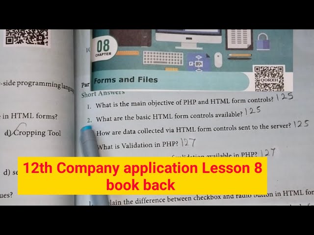 12th Computer applications|Chapter 8|Book Back Question and Answer|English Medium|Forms and Files