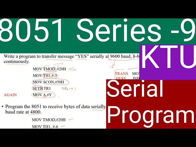 8051 Lecture series-9|Serial communication| programming| Malayalam explanation