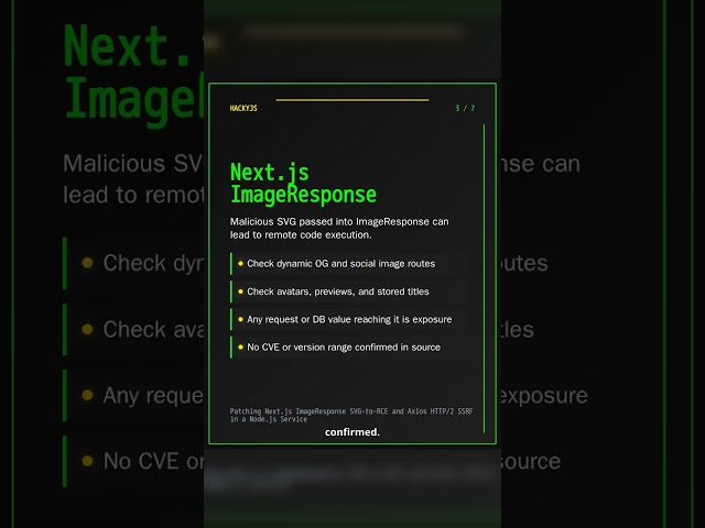 Patching Next.js ImageResponse SVG-to-RCE and Axios HTTP/2 SSRF in a Node.js Service