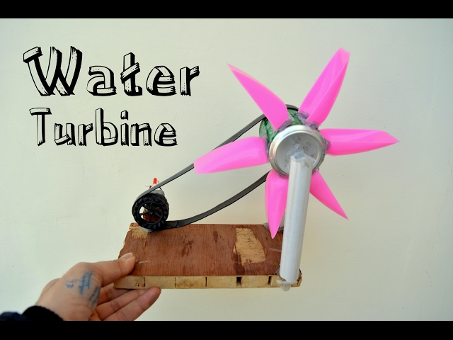 How to Make Water Turbine or Hydroelectric Power Generator at Home - cool science project - easy way