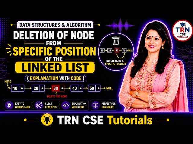 Deleting a new node from a Linked List: From Specific Position | L12 | DSA #datastructures