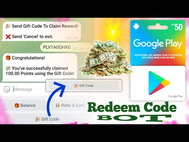 Top Redeem Code Bot 🔥 || Free Redeem Code || Unlimited Google Play Gift Code || Redeem Code Bot