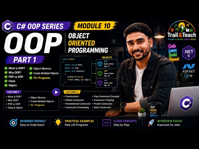 Learn OOP in C# | Class, Object & Object Memory | C# OOP Series | Marathi