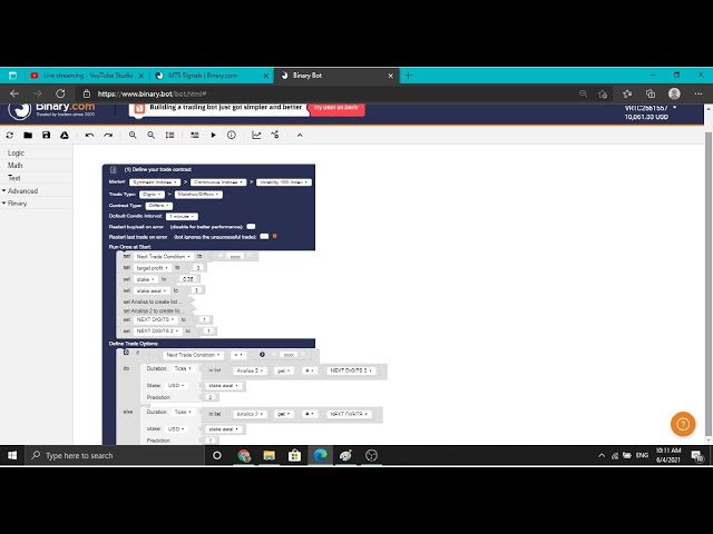Binary.com Live Test | Run Bot till 100$ Profit |