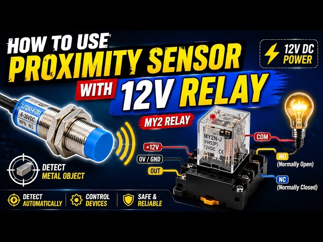 How to Use a Proximity Sensor with a 12V MY2 Relay | Wiring & Working