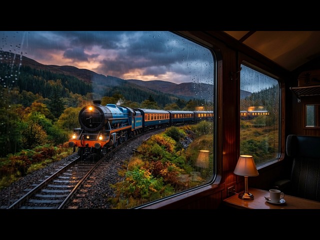 Train Sounds with Rain for Sleeping | Relaxing Railway Ambience (10 Hours)