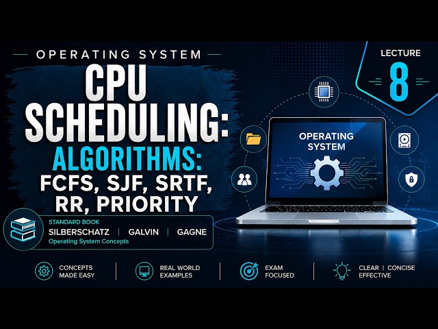 Chapter 5.2 : CPU Scheduling FCFS, SJF, SRTF, Round Robin & Priority Scheduling Explained | #OS