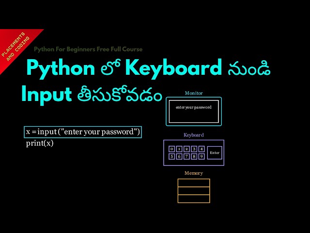 Input From Keyboard in Python  || Telugu || Lesson 29 || Python For Beginners ||