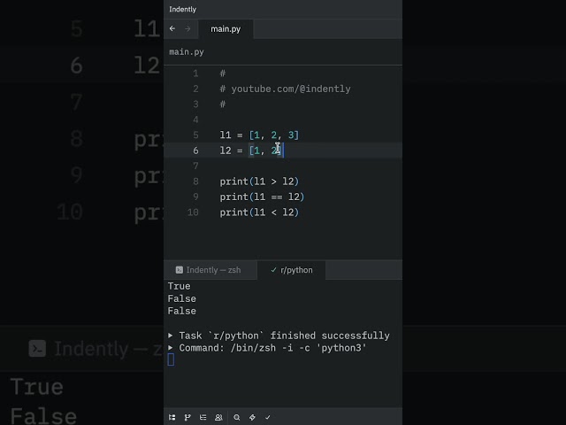 Compare lists like a pro #python #learnpython #pythonprogramming
