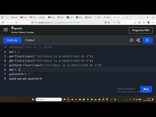 Simple Calculation Sequence Intersection Probability Python TIC1Bach IES Monterroso