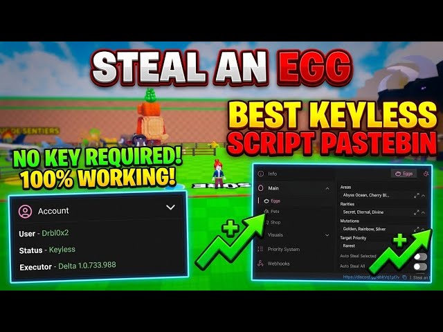 🚀 INSANE STEAL AN EGG SCRIPT! (NO KEY / AUTO STEAL ALL) | PASTEBIN