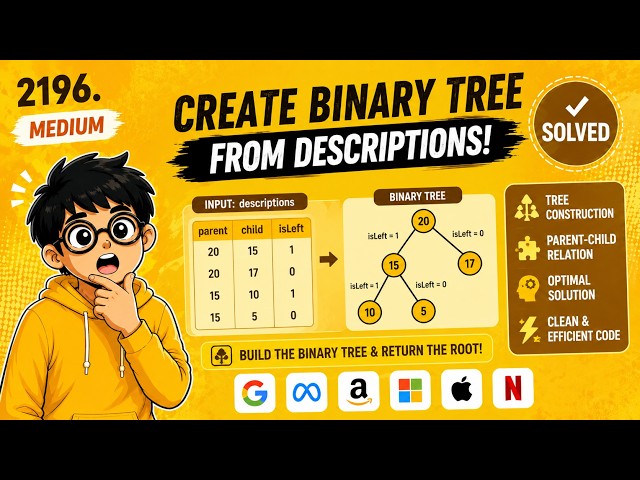 Create Binary Tree From Descriptions | LeetCode 2196 | Medium | Complete Explanation