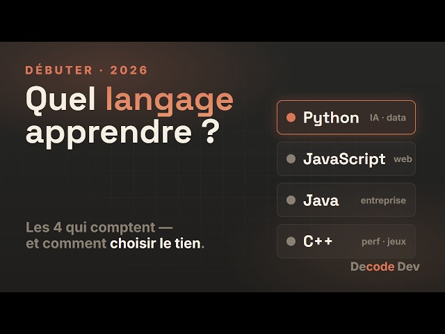 Quel langage de programmation apprendre en 2026 ? (la réponse honnête)
