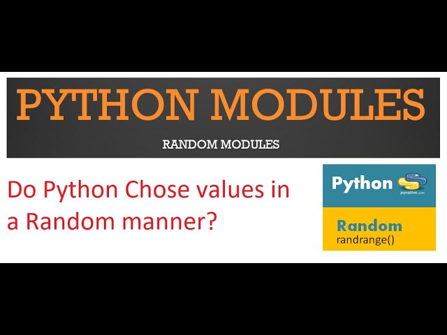 Python Modules || RANDOM Modules || [TAMIL]