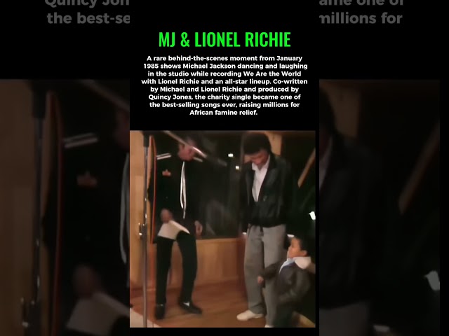 Michael Jackson and Lionel Richie during recording of We Are The World #lionelrichie #michaeljackson