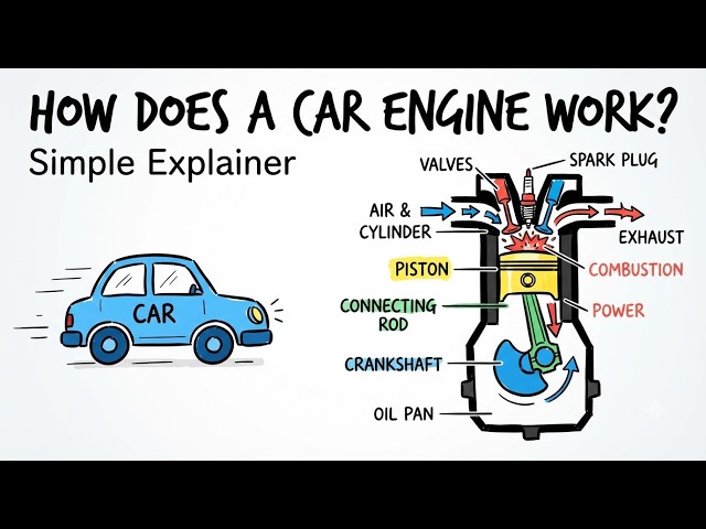 How Does a Car Engine Work? 🚗⚙️ | Car Engine Explained in 2 Minutes