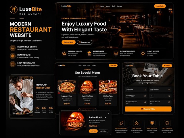 Modern Restaurant Website Design | HTML CSS JavaScript | Responsive Food Website 2026