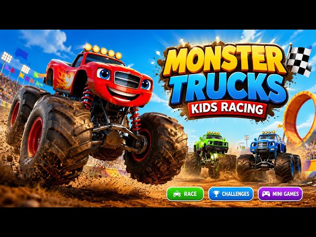 Monster Trucks Kids Racing Game  | Fun Gameplay for Kids | Epic Monster Truck Adventure#Games
