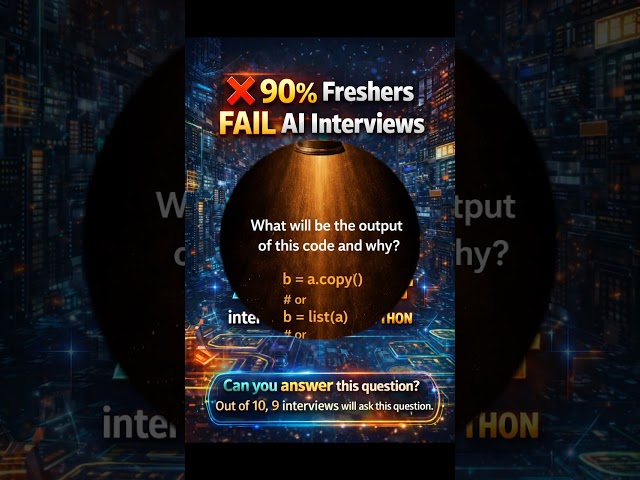 AI Engineer Interview Questions 2026 | ChatGPT + Python Real-Time Coding #shorts #AIInterview