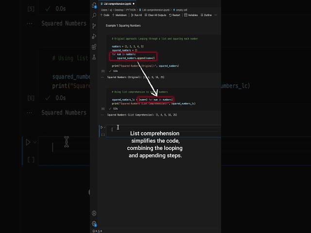 Python LIST COMPREHENSION 🤯‼️ Explained ✅ in UNDER 60 SECONDS ⏱️🔥#python #coding #tutorial