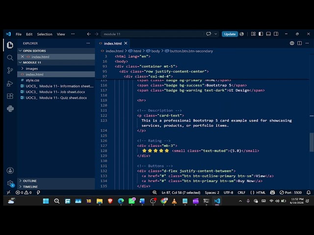 Module 11- Bootstrap 5 UI Components (Alerts,Badge,Breadcrumb,Card,List group,Pagination etc..)