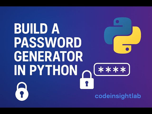 Build a Password Generator in Python 🐍🔐