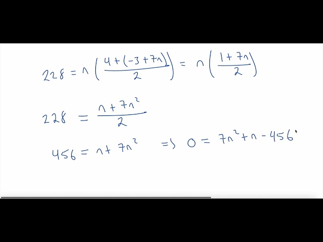 Arithmetic Series (Solving for n, given a1, d, and Sn) - Algebra Explained