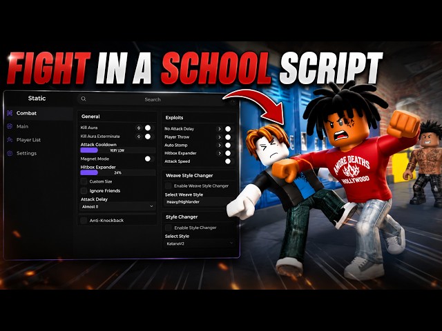 Fight In A School Script - No Attack Delay, Compound V, Fast Weave, and More!!