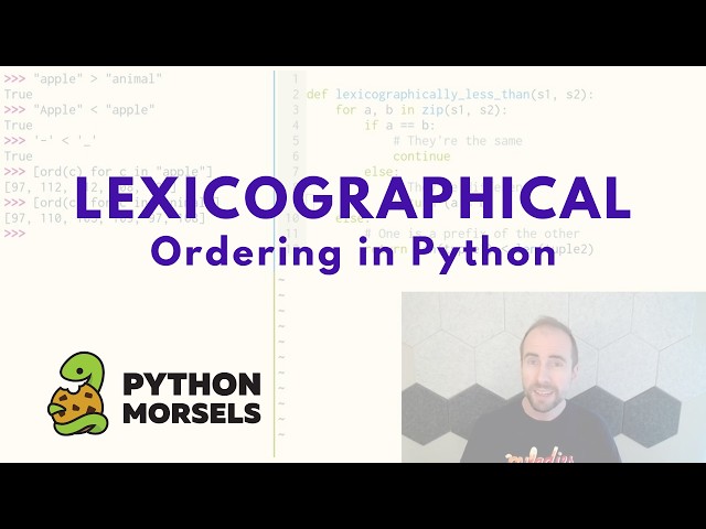 Tuples are ordered lexicographically in Python