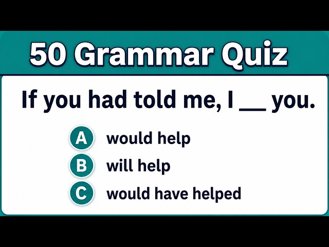 Can You Get 40/50? 🤔 | 50 Mixed English Grammar Questions | English Quiz