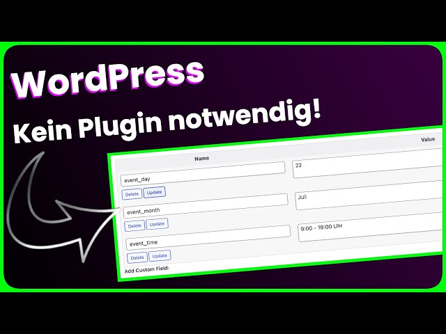 WordPress – Custom Post Types + Custom Fields without plugin!