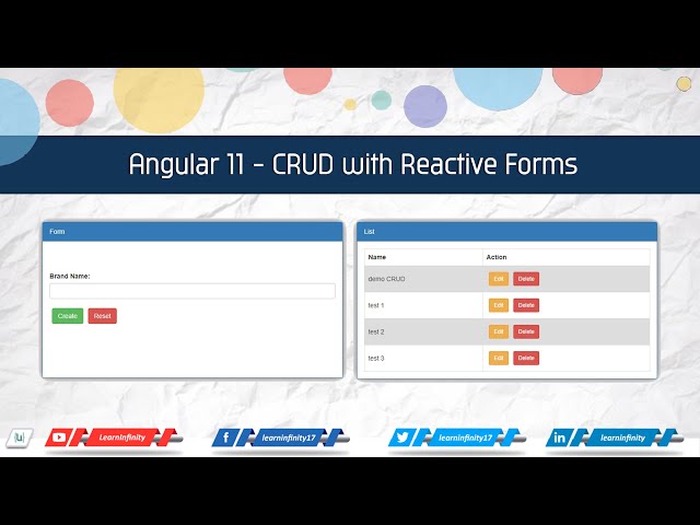 Angular 11  -  CRUD with Reactive Forms and HttpClient Module - Learn Infinity