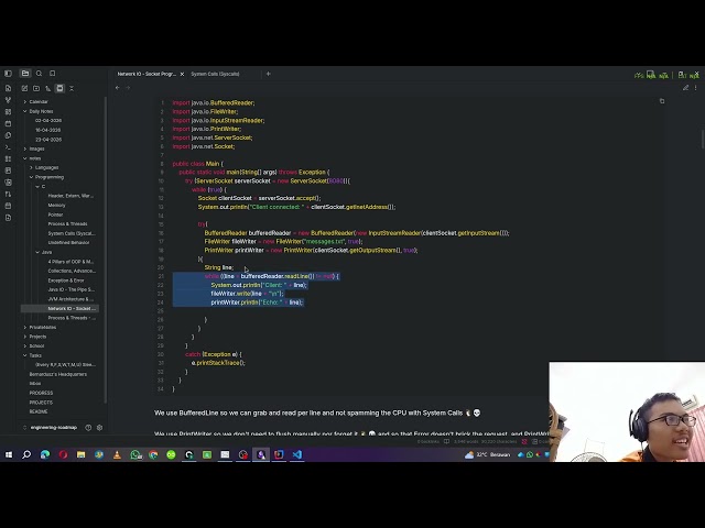 Server & Socket Programming - Java - 2.5 Year Engineering Plan