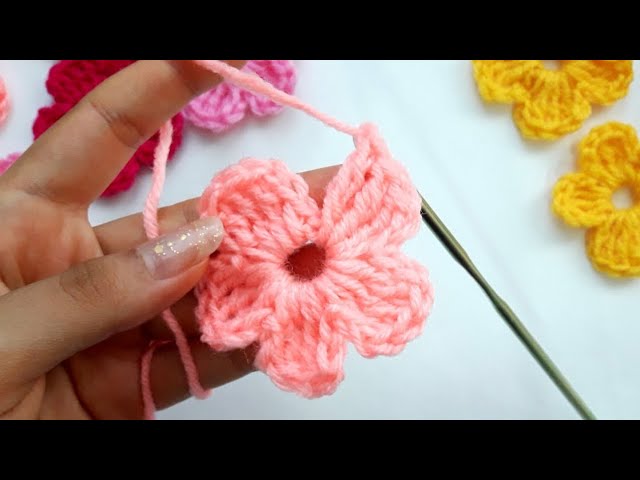 TUTORIAL:♥ CROCHET FLOR TEJIDA (PASO A PASO)