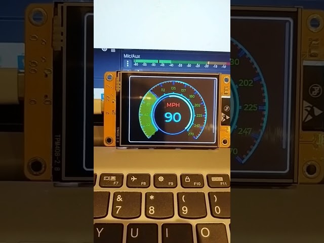 LVGL ESP32-2432S028R speedometer with hovering pointer(Tutorial Link In Description for Beginners)