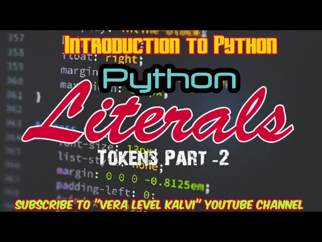Literals | Tokens Part - 2 | 12th Grade CS | Chapter 5