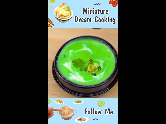 Miniature Broccoli Soup #Shorts #MiniatureDreamCooking #miniaturefood