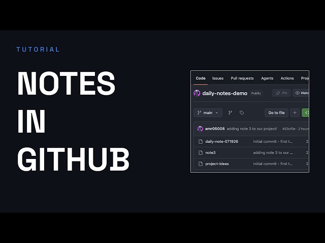 How to set up a note taking project in GitHub