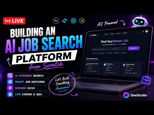 🚀 Building an AI Job Search Platform LIVE | Next.js, AI & Chill 💜