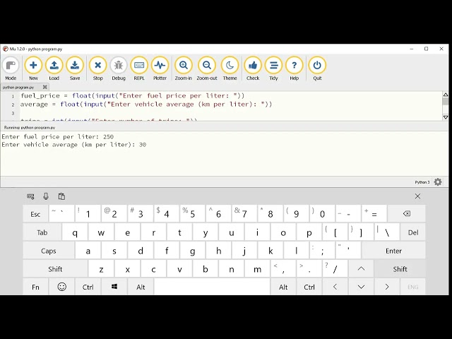 Python project # how to write a program in python