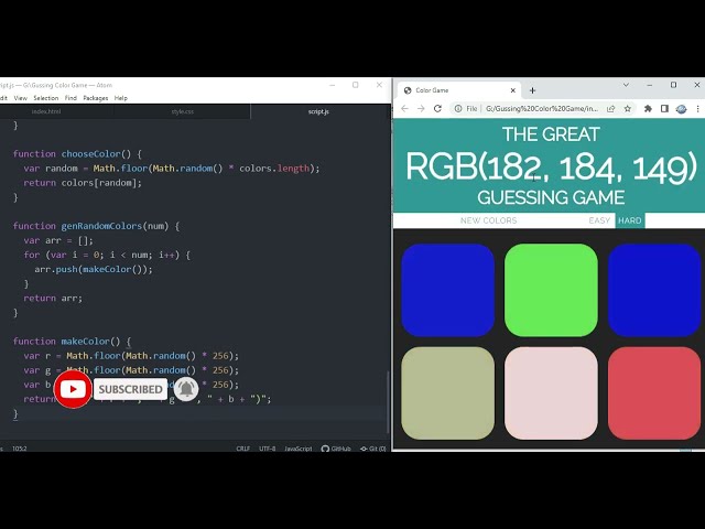 Guessing RGB Color Game with Source Code (HTML, CSS and JavaScript)| codingwithrohani