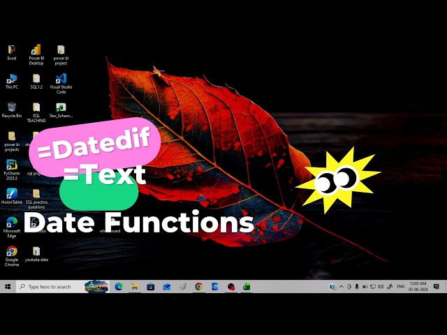 🔥 Excel Date Functions Tutorial | TODAY, NOW, DATE, DATEDIF, (Complete Guide)