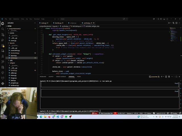 Working on comprehensiveTUI- my python Terminal UI library