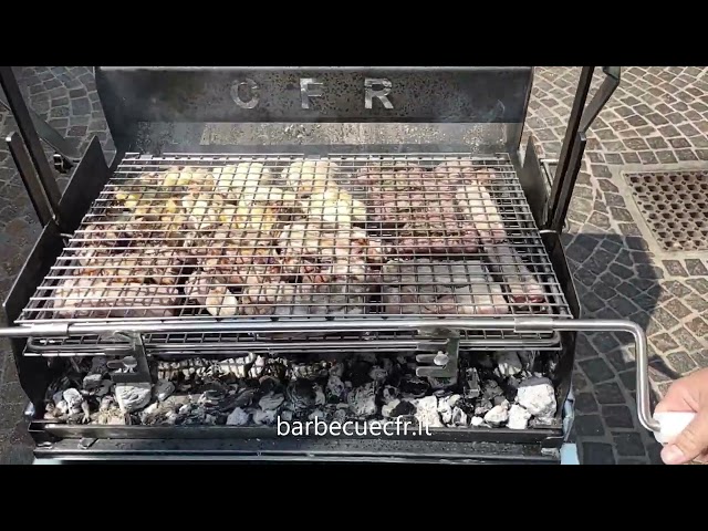 Barbecue a legna in acciaio; Griglia girevole [MADE IN ITALY]