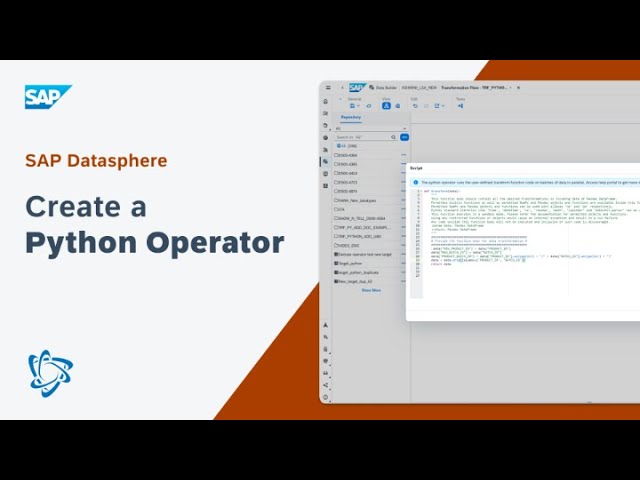 Create a Python Operator: SAP Datasphere