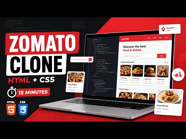 Build a Zomato Clone in Under 15 Minutes | HTML & CSS | Aura Coder