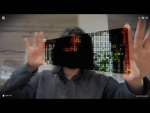 Interactive ASCII Panel with Hand Tracking | MediaPipe / WebGL / Three.js /  TouchDesigner