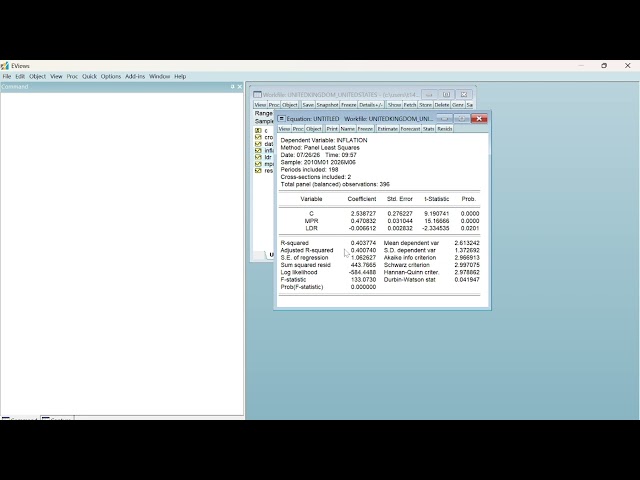 How to Interpret Pooled OLS Panel Regression Results in EViews | United States & United Kingdom