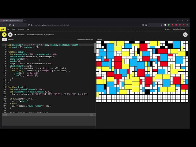 Abstract Art Generator using p5.js
