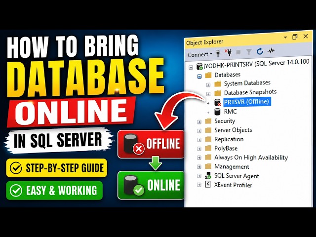 SQL Server Database Showing Offline? Fix It in Minutes! | Step-by-Step Guide